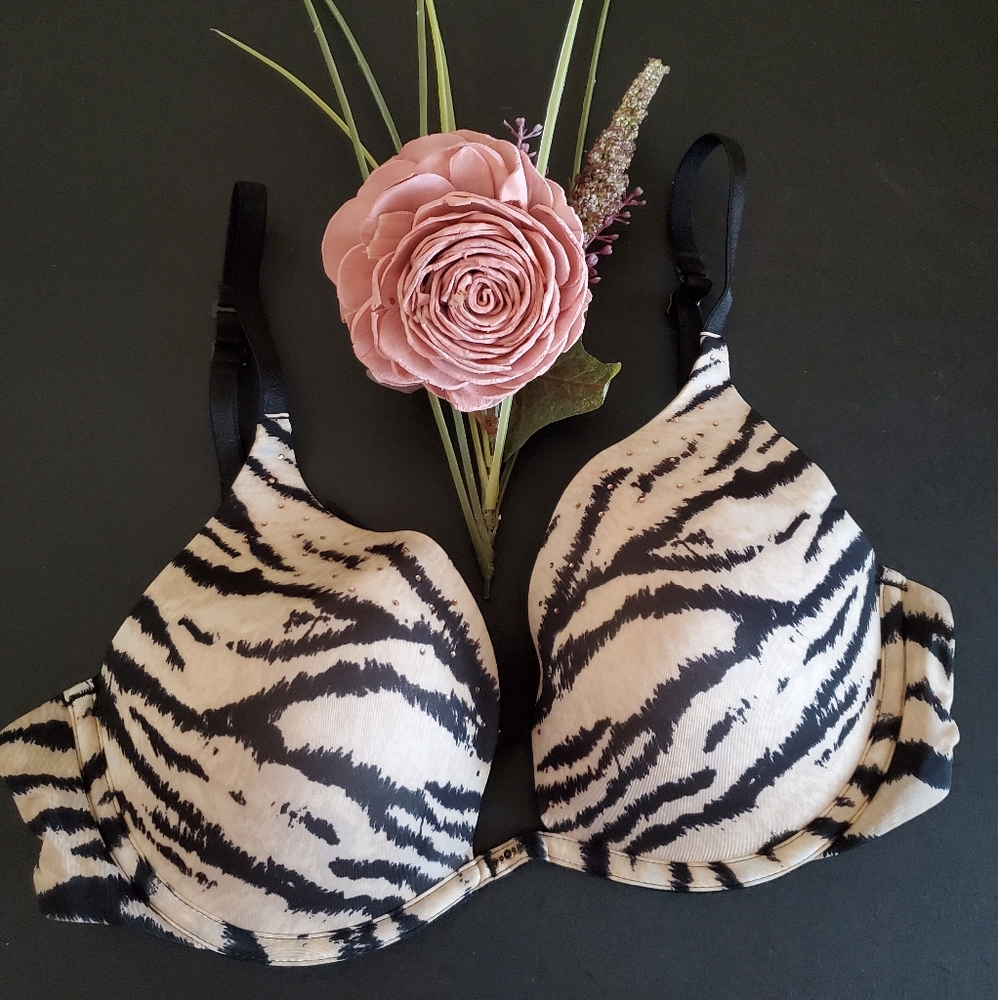 NWT Victoria's Secret_Zebra Print Push Up Bra